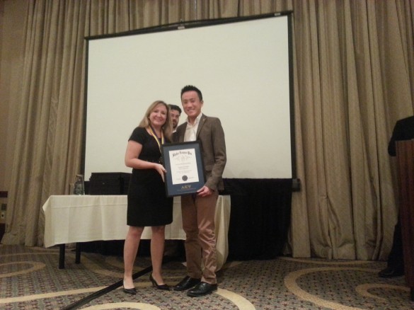 President Lam accepting our Chapter's Reward